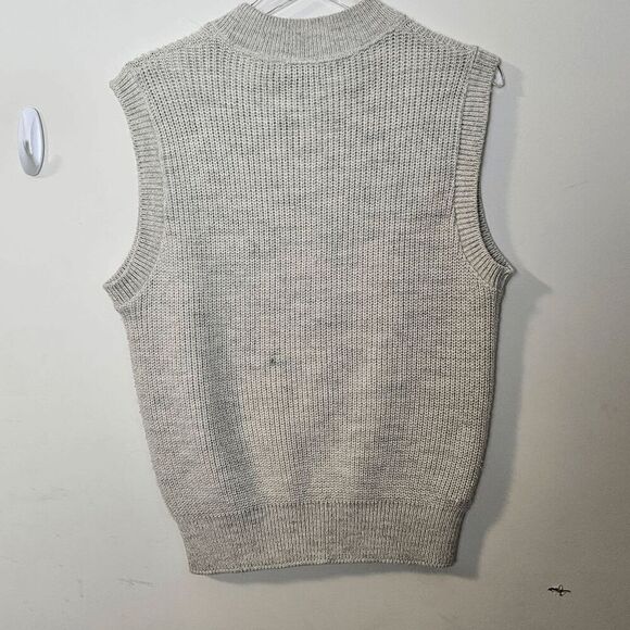 L.L Bean Vintage High Trek Yarn Full Zip Vest Front Mens Gray Size Medium - Picture 4 of 4